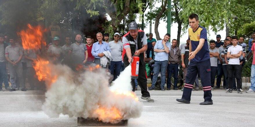 Meram Belediyesi personeline yangın eğitimi