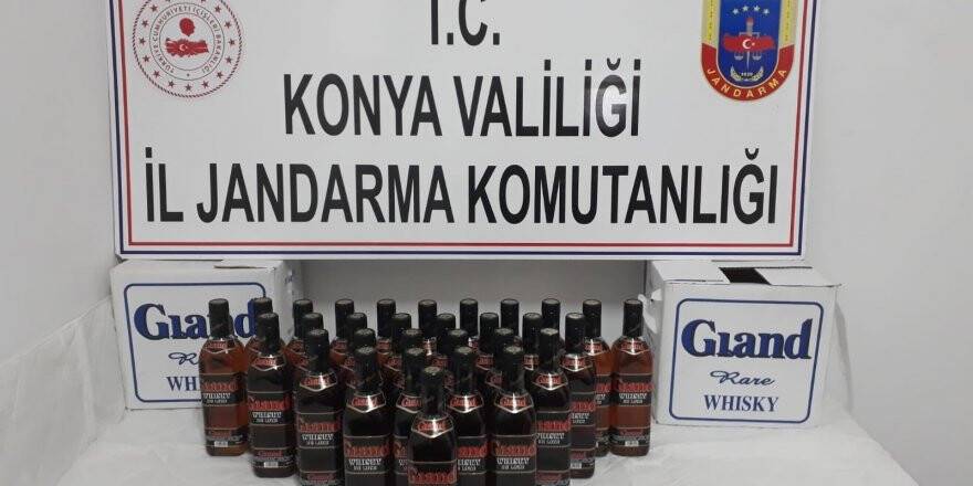 Konya'da jandarmadan kaçak içki operasyonu 