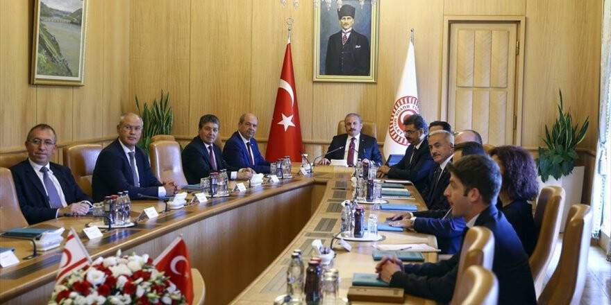 Tbmm Başkanı Şentop, Kktc Başbakan'ı Tatar'ı Kabul Etti