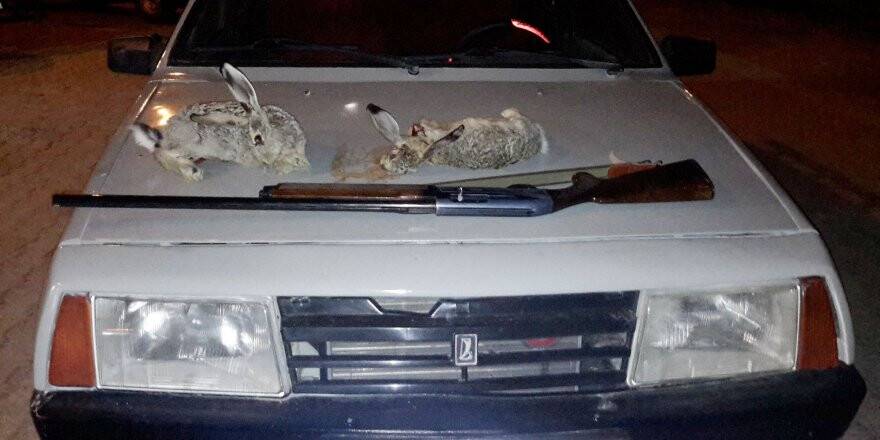 Konya'da Araç Farıyla Tavşan Avına Ceza