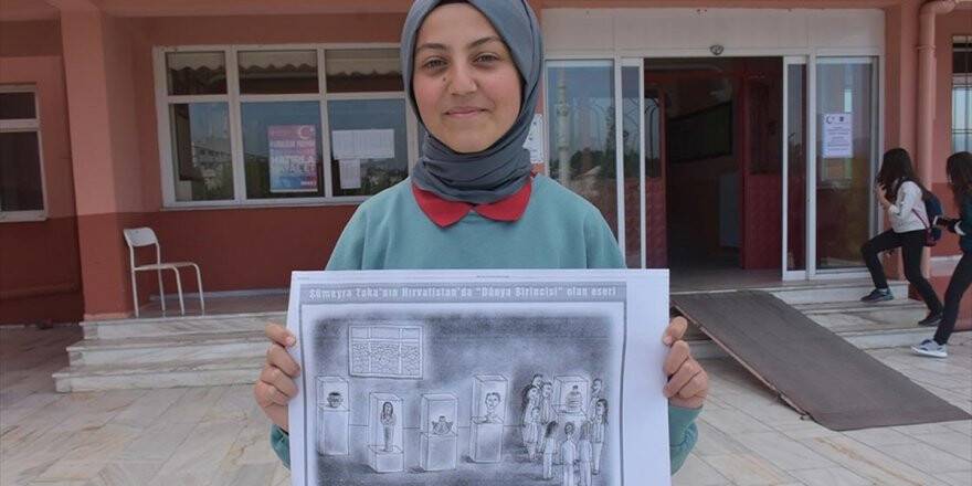 Lise Öğrencisinin Karikatürü Dünya Birincisi Oldu