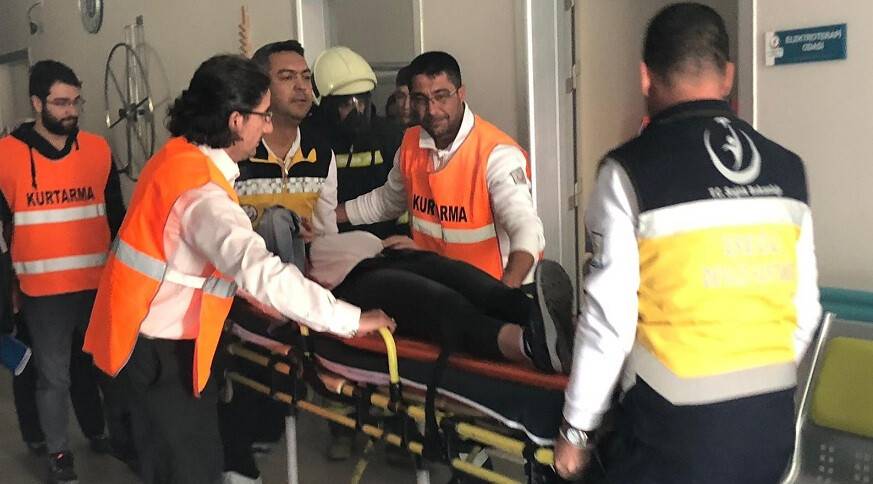 Hastanedeki yangın tatbikatı gerçeğini aratmadı