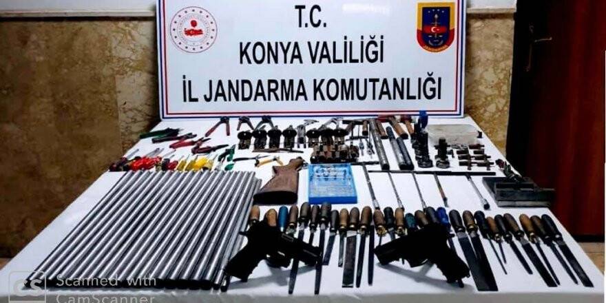 Konya’da kaçak silah imalathanesine baskın