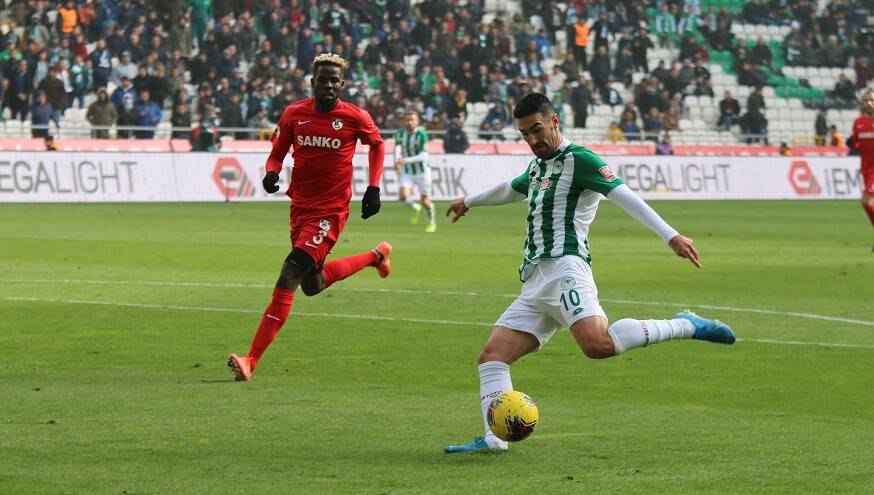 Süper Lig: Konyaspor: 0 - Gaziantep FK: 0 (İlk yarı)