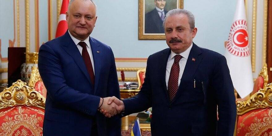 Tbmm Başkanı Şentop, Moldova Cumhurbaşkanı Dodon İle Bir Araya Geldi