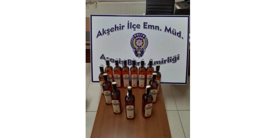 Akşehir’de sahte içki ele geçirildi