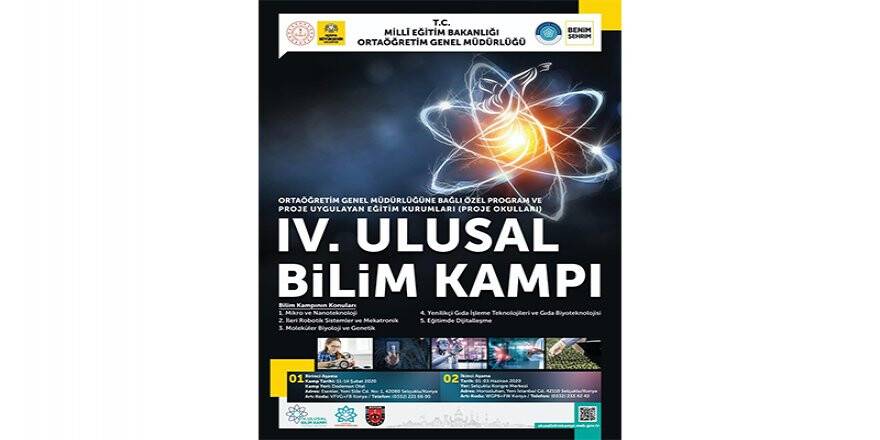 Konya'da 4. Ulusal Bilim Kampı yapılacak