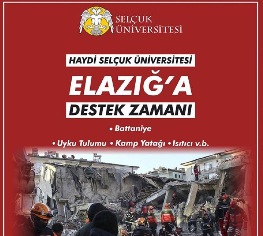 Selçuk Üniversitesi’nden Elazığ’a destek