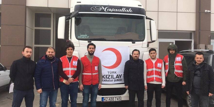 Kızılay Karatay Şubesi’nden Elazığ’a yardım tırı
