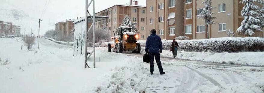 Halkapınar'da kar yağışı