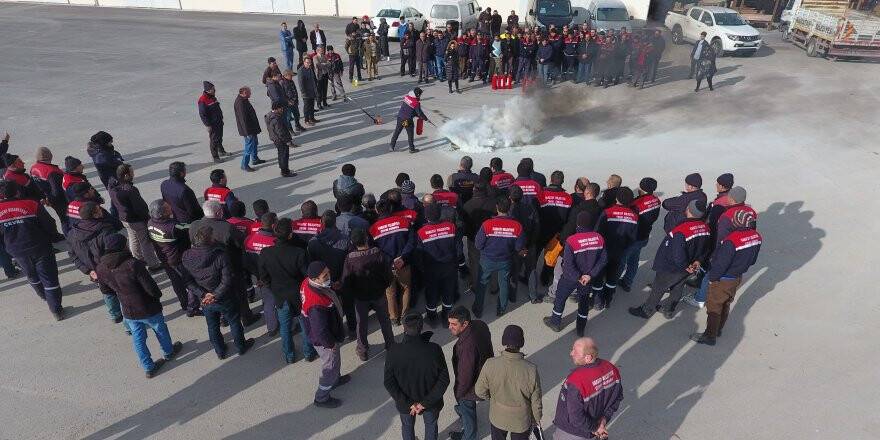 Karatay Belediyesinden personele yangın tatbikatı eğitimi