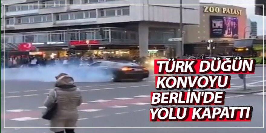 Türk düğün konvoyu Berlin'de yolu kapattı