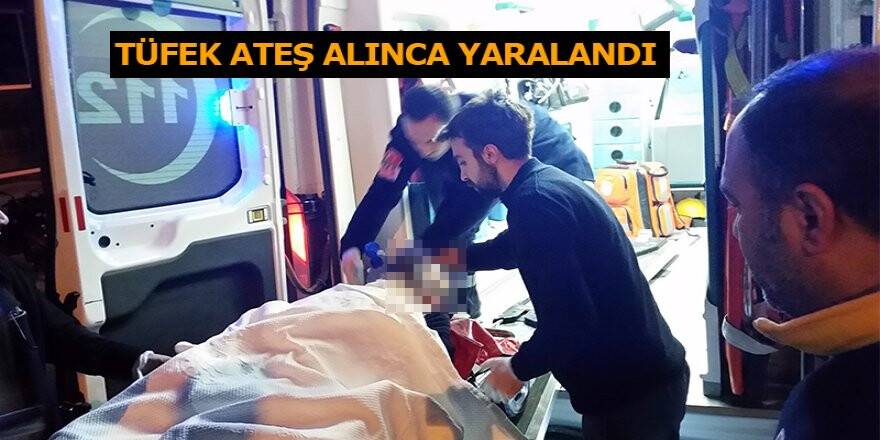 Tüfek ateş alınca yaralandı