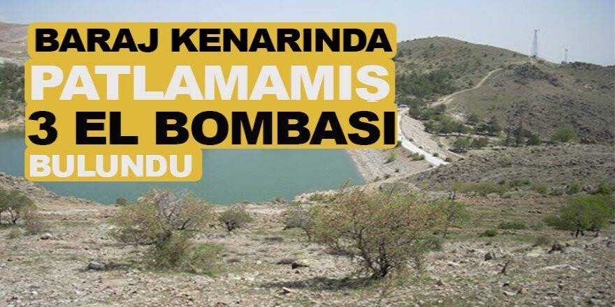 Baraj kenarında patlamamış 3 el bombası bulundu