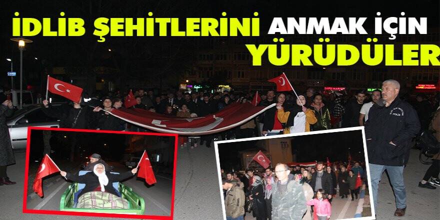 İdlib Şehitlerini Anmak için yürüdüler