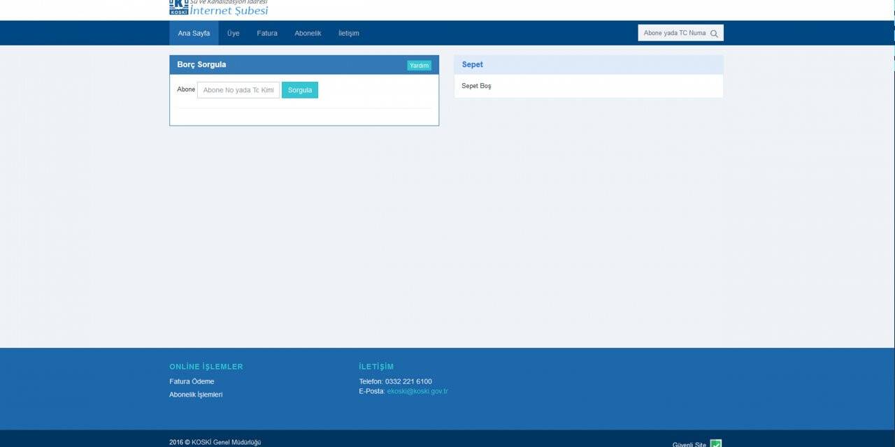 KOSKİ’den  Online Hizmet