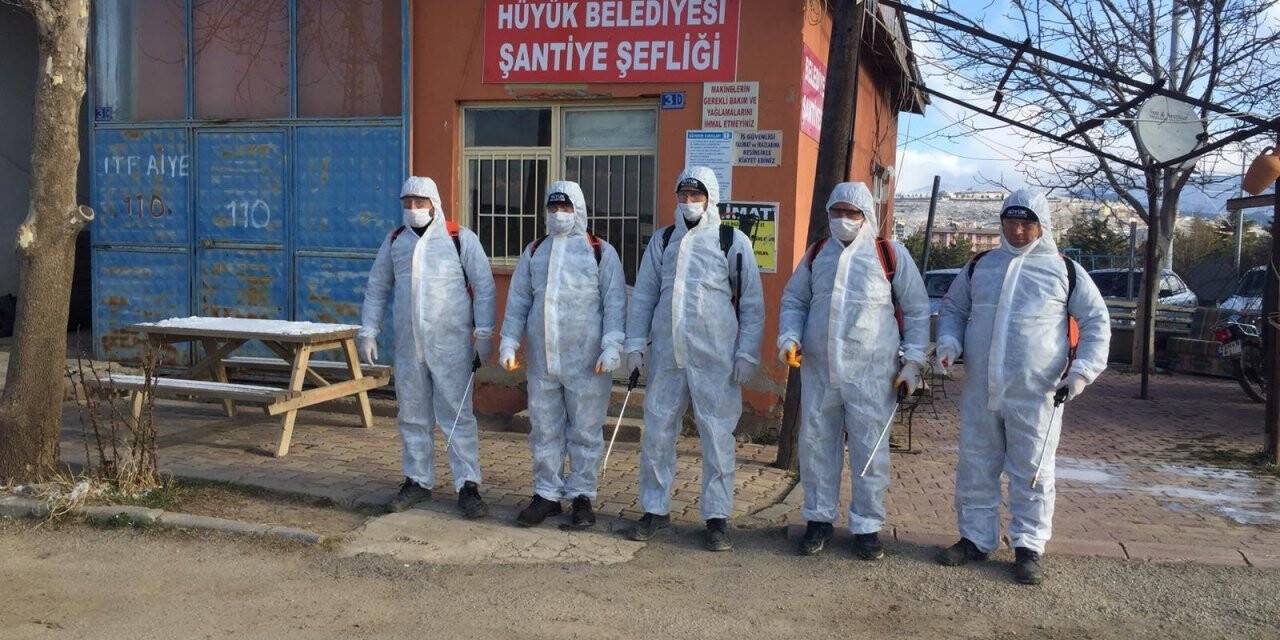 Hüyük’te  dezenfekte çalışmaları