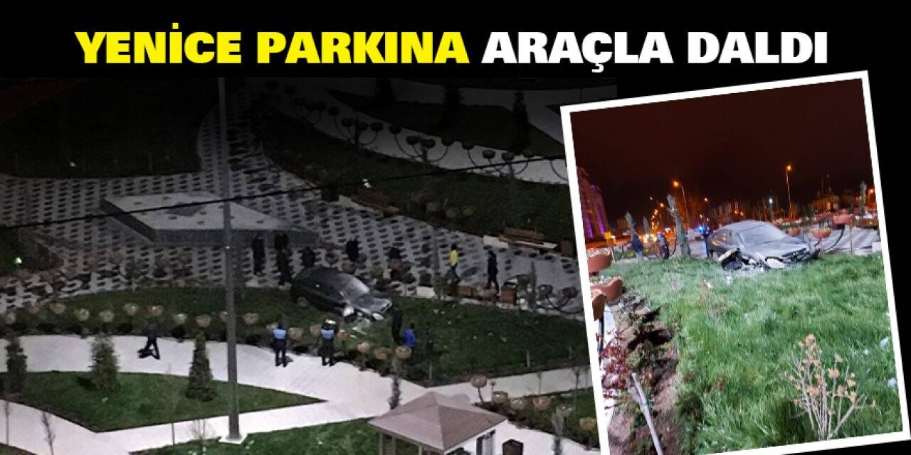 Yenice Parkına Araçla daldı