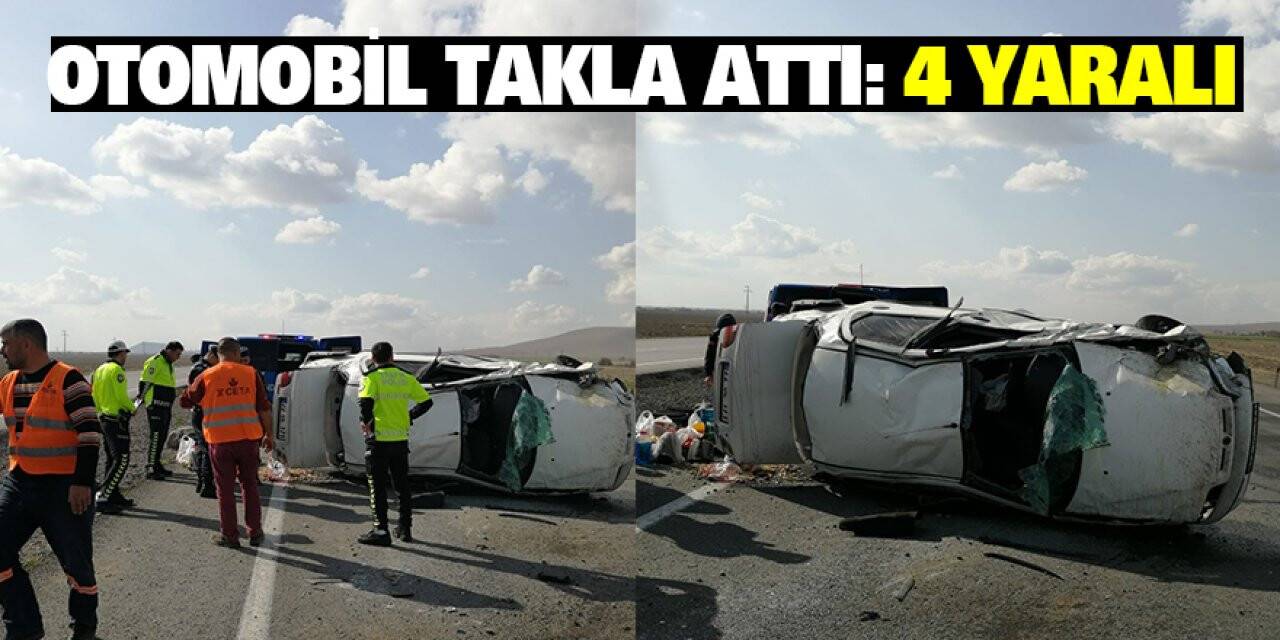 Otomobil takla attı: 4 yaralı