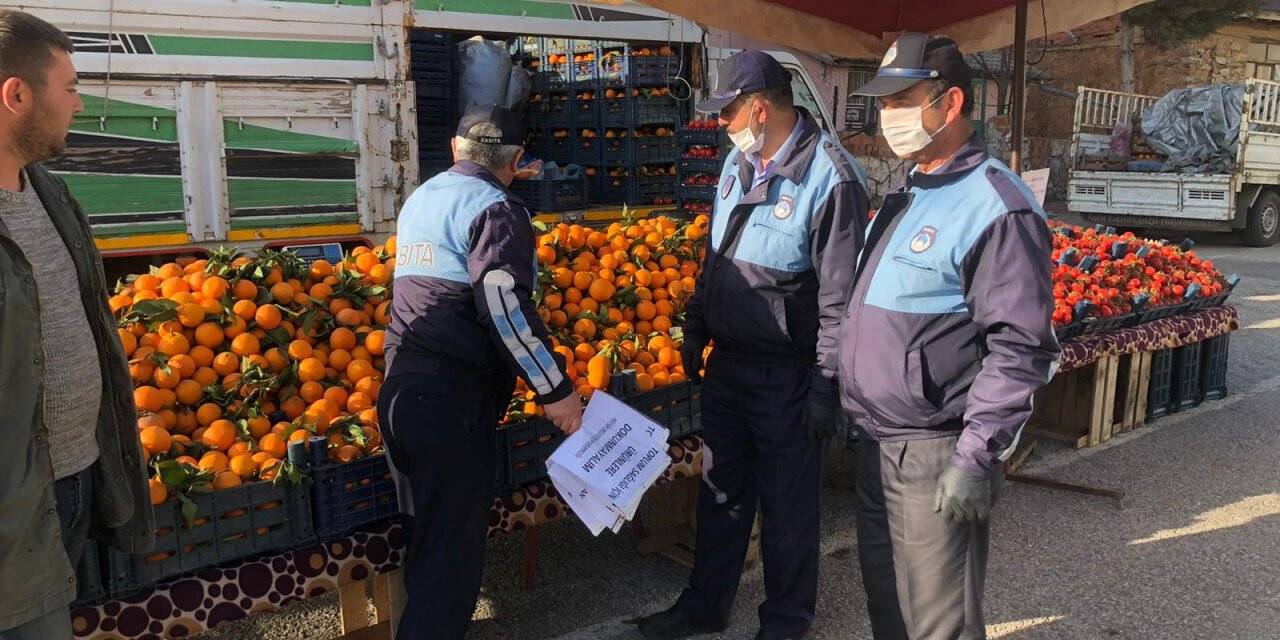 Hüyük'teki Pazar Yerinde Koronavirüse Karşı Önlemler