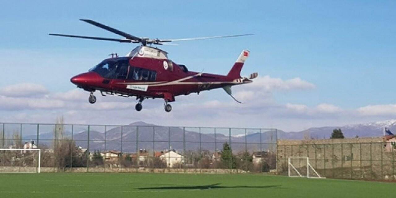 Konya'da Kalp Krizi Geçiren Hastaya Hava Ambulansı