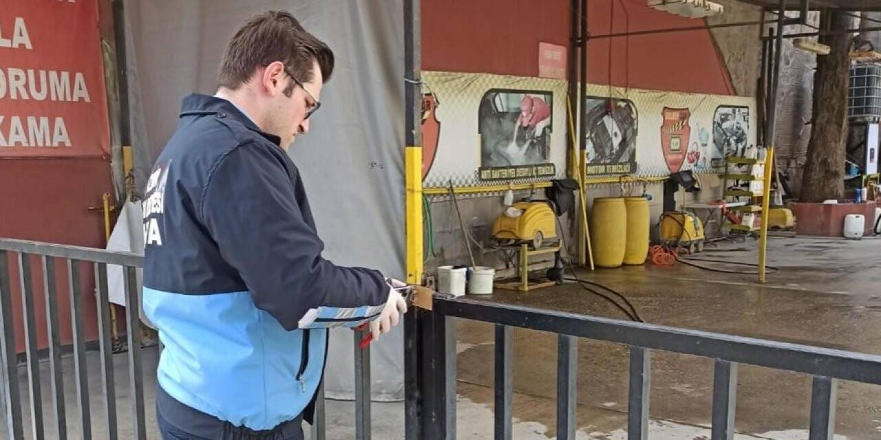 Konak'ta araç yıkama istasyonları kapatıldı