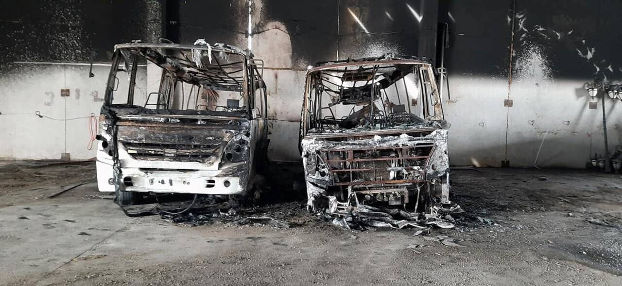 Konya'da 2 belediye otobüsü yandı