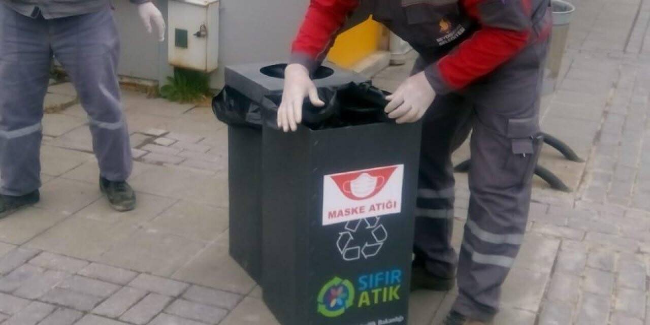 Maske ve eldivenler için atık kutusu