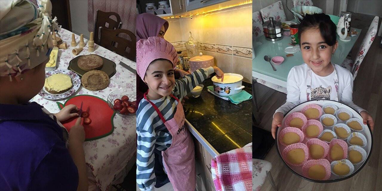 Salgın Nedeniyle Evde Kalan Çocuklar, Hem Üretiyor Hem Eğleniyor