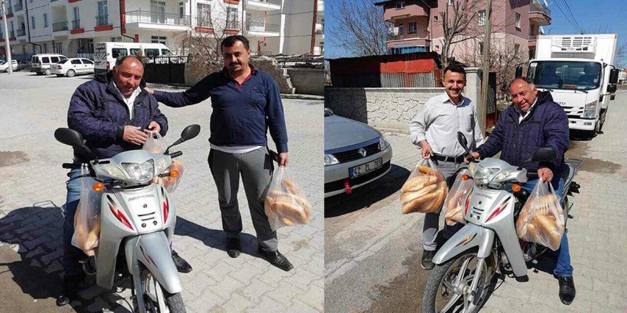 Beyşehir'de Evlere Ekmek Dağıtımına Muhtar Desteği