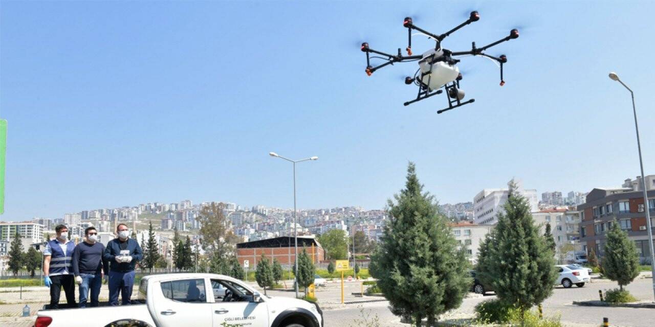 Çiğli'de havadan dezenfeksiyon