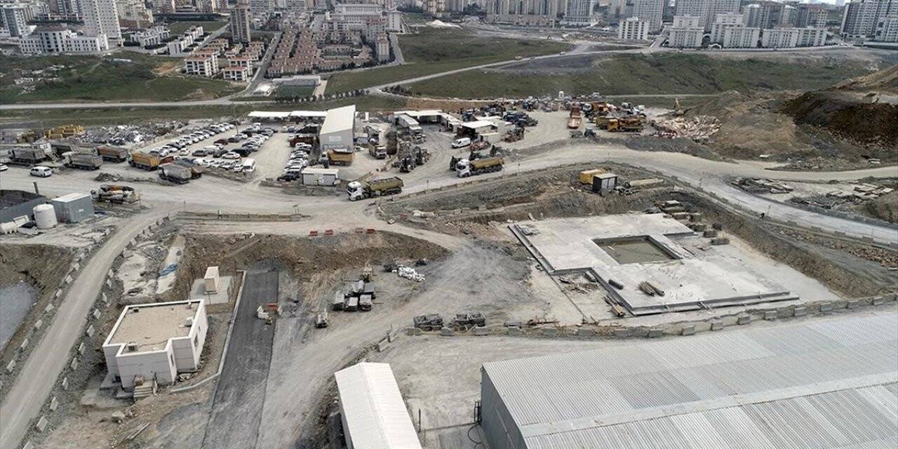 Aa Başakşehir İkitelli Şehir Hastanesi'ndeki Çalışmaları Havadan Görüntüledi