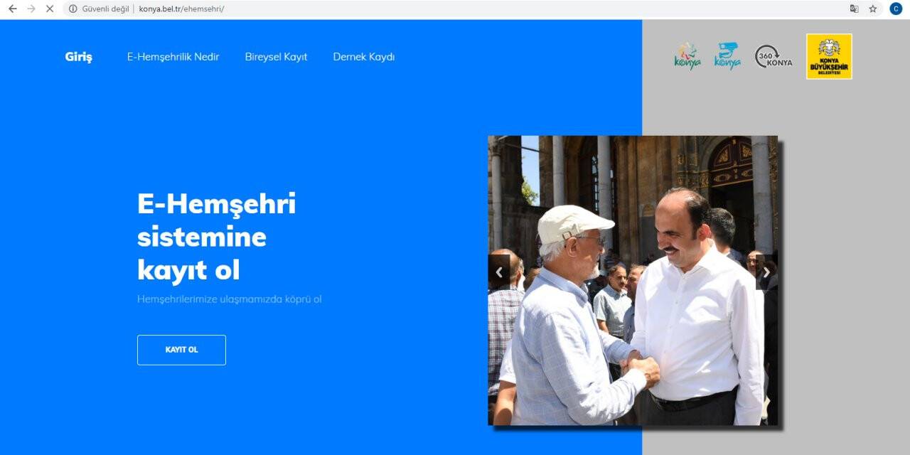 Konya Büyükşehir Belediyesi'nden "e-hemşehri" Uygulaması