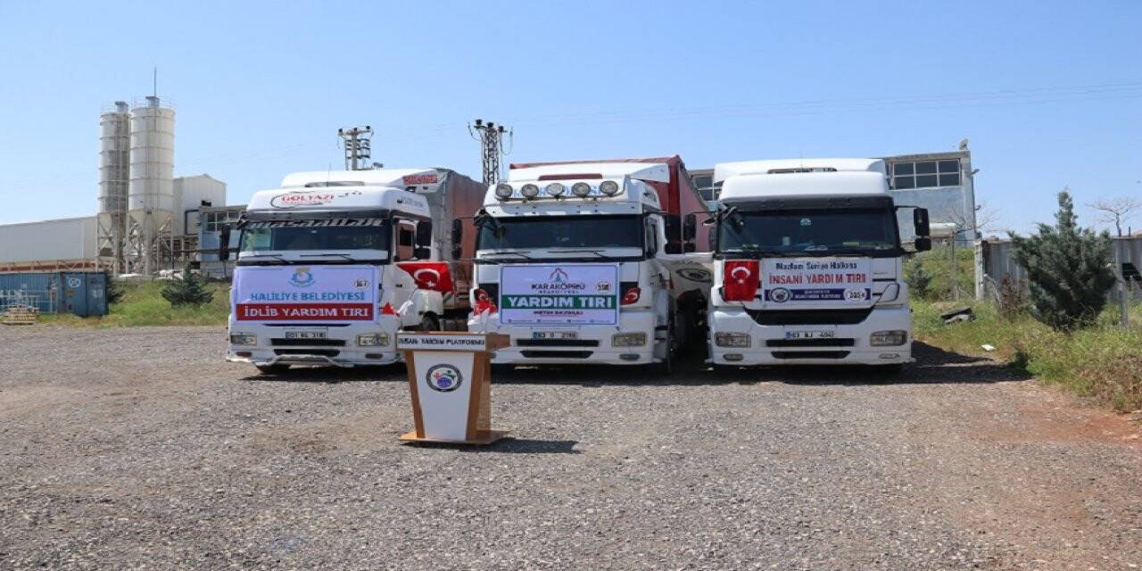 Şanlıurfa'dan İdlib'e 3 tır insani yardım gönderildi