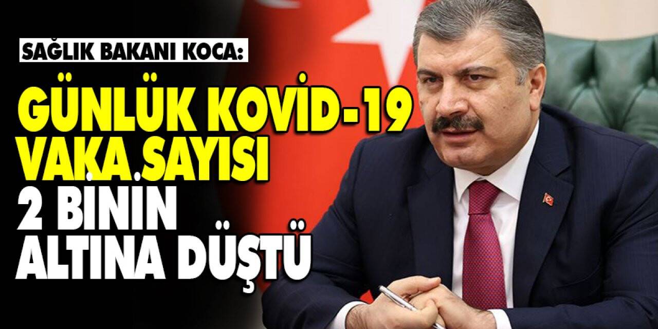 Sağlık Bakanı Koca: Günlük Kovid-19 vaka sayısı 2 binin altına düştü