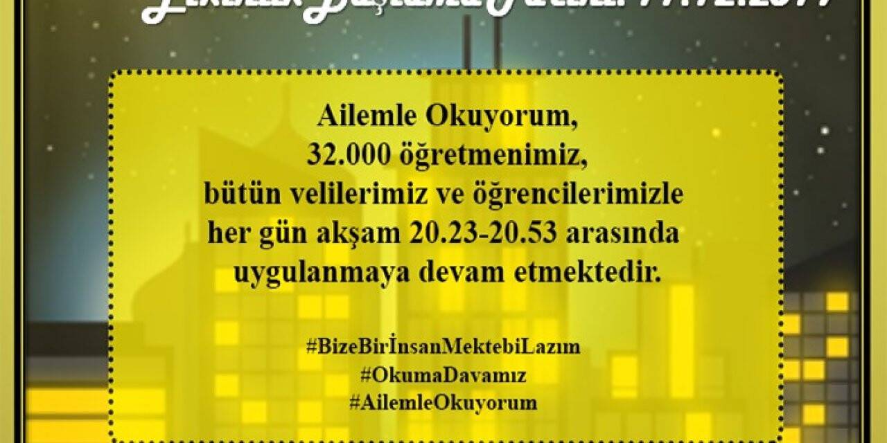 ‘Ailemle okuyorum’la Okuma Kültürü oluştu