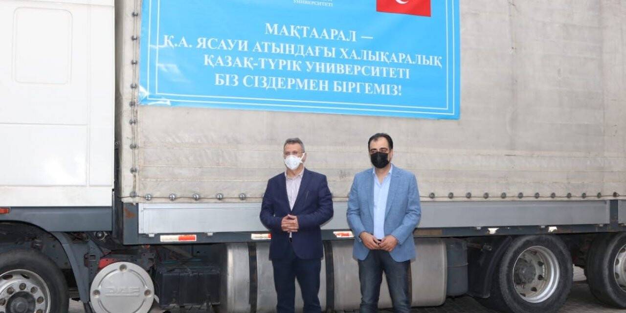 Ahmet Yesevi Üniversitesinden selden etkilenen Türkistan köylerine yardım