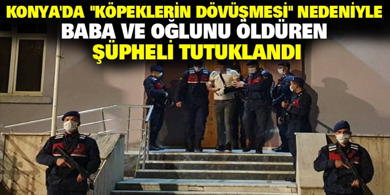 Konya'da "köpeklerin dövüşmesi" nedeniyle baba ve oğlunu öldüren şüpheli tutuklandı