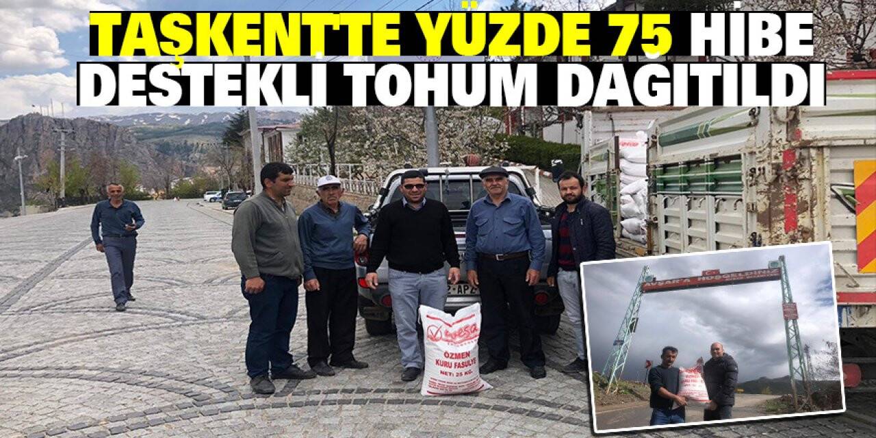 Konya Taşkent'te yüzde 75 hibe destekli tohum dağıtıldı