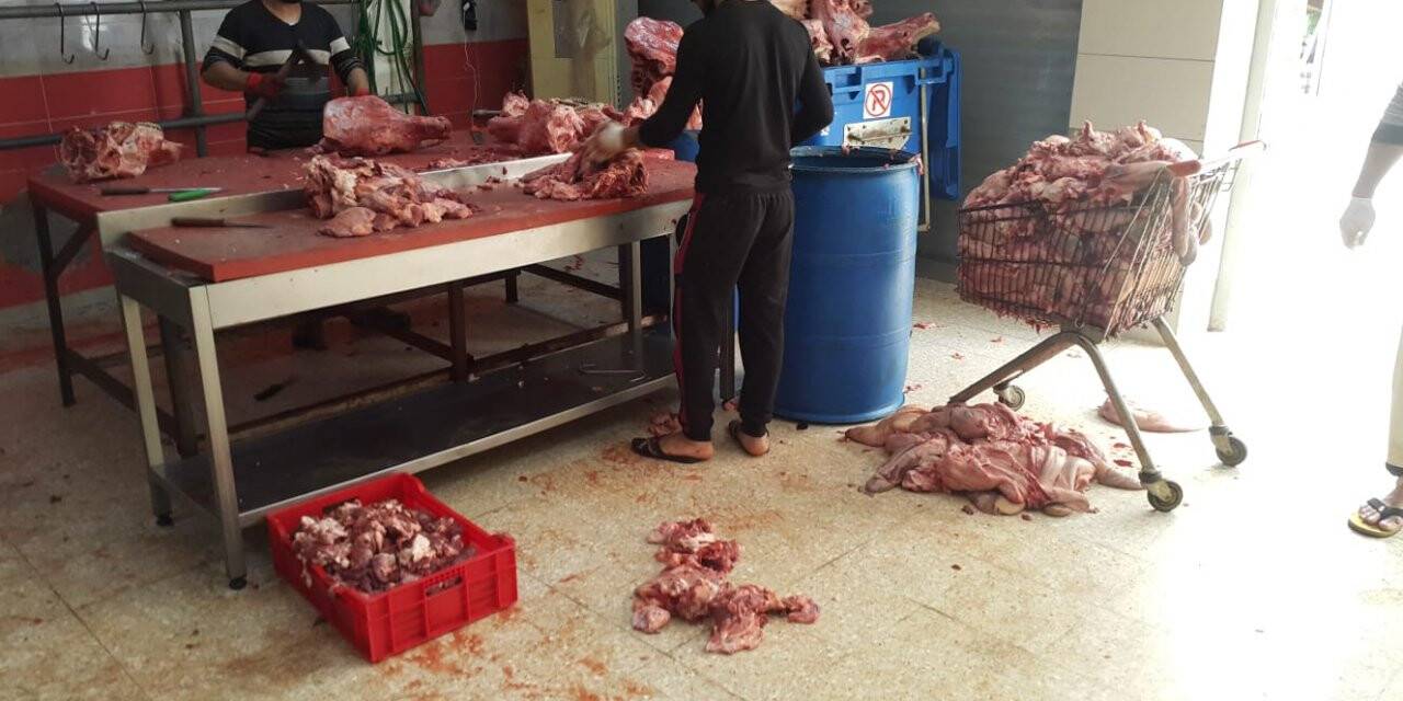 Adana'da ele geçirilen 1,5 ton sağlıksız sakatat imha edildi