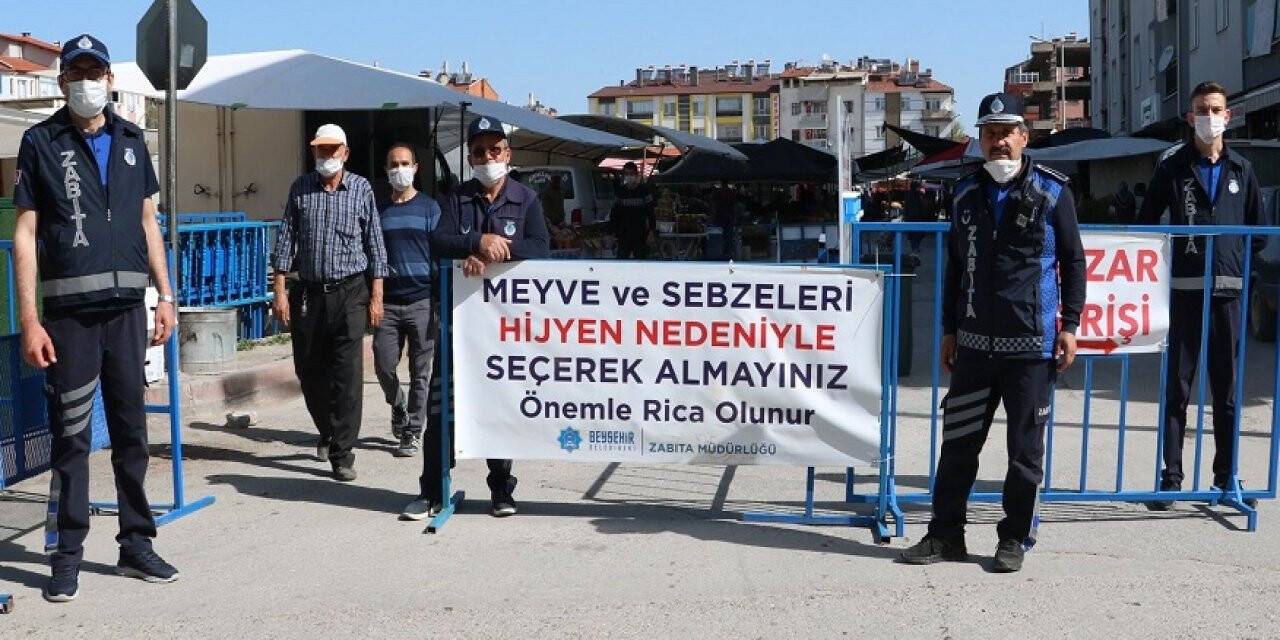 Beyşehir'de pazar yerinde zabıta denetimleri