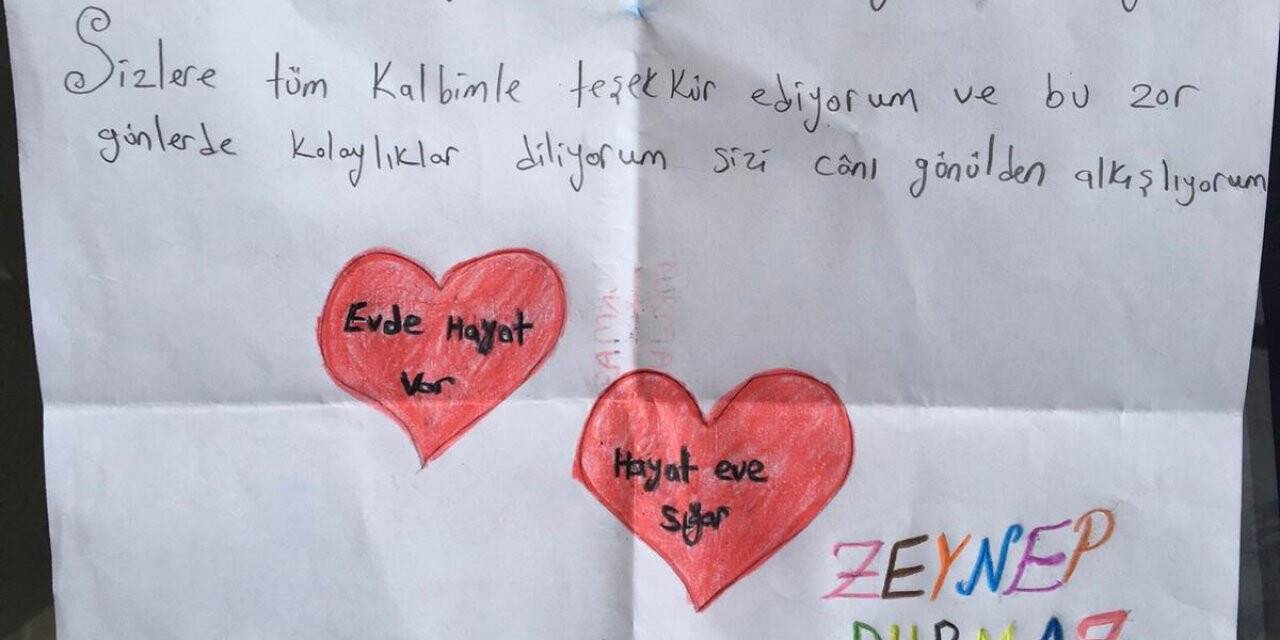 Sivas'ta öğrencilerden sağlık çalışanlarına mektuplu teşekkür