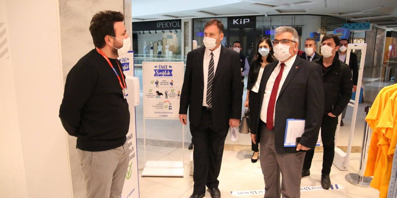 Sivas'ta yeniden hizmete açılan AVM denetlendi