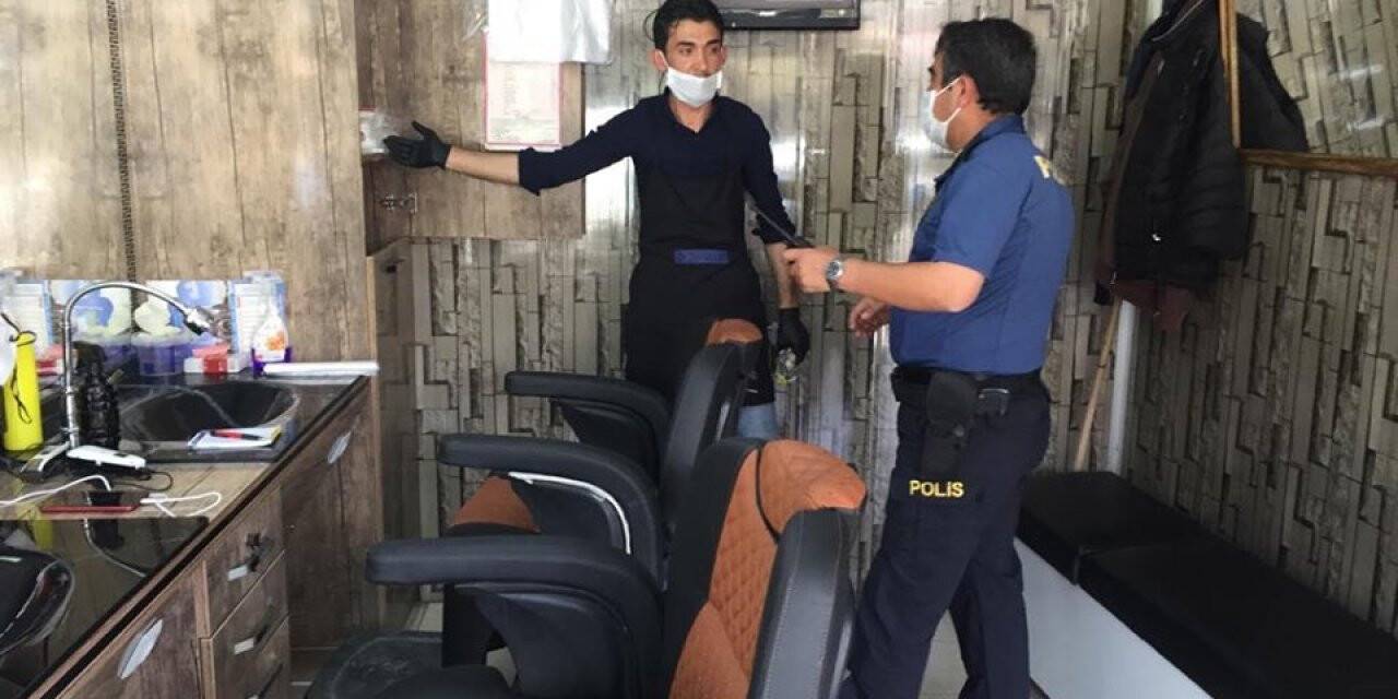 Karapınar'da berber ve kuaför salonları denetlendi