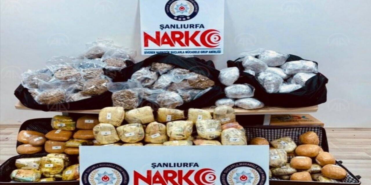 Şanlıurfa'da kamyonette 202 kilogram esrar ele geçirildi