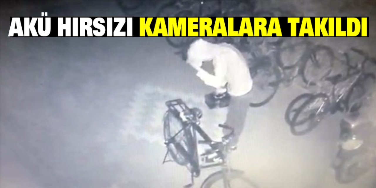 Konya'da Akü hırsızı kameralara takıldı