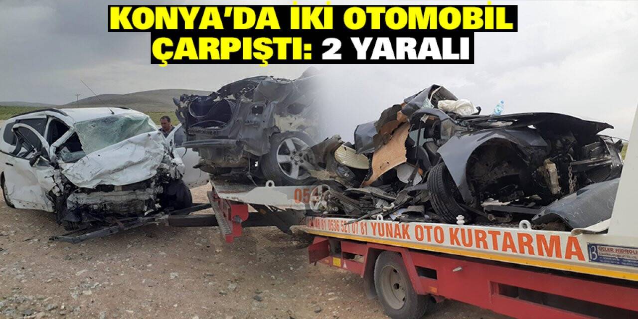 Konya’da İki Otomobil Çarpıştı: 2 Yaralı
