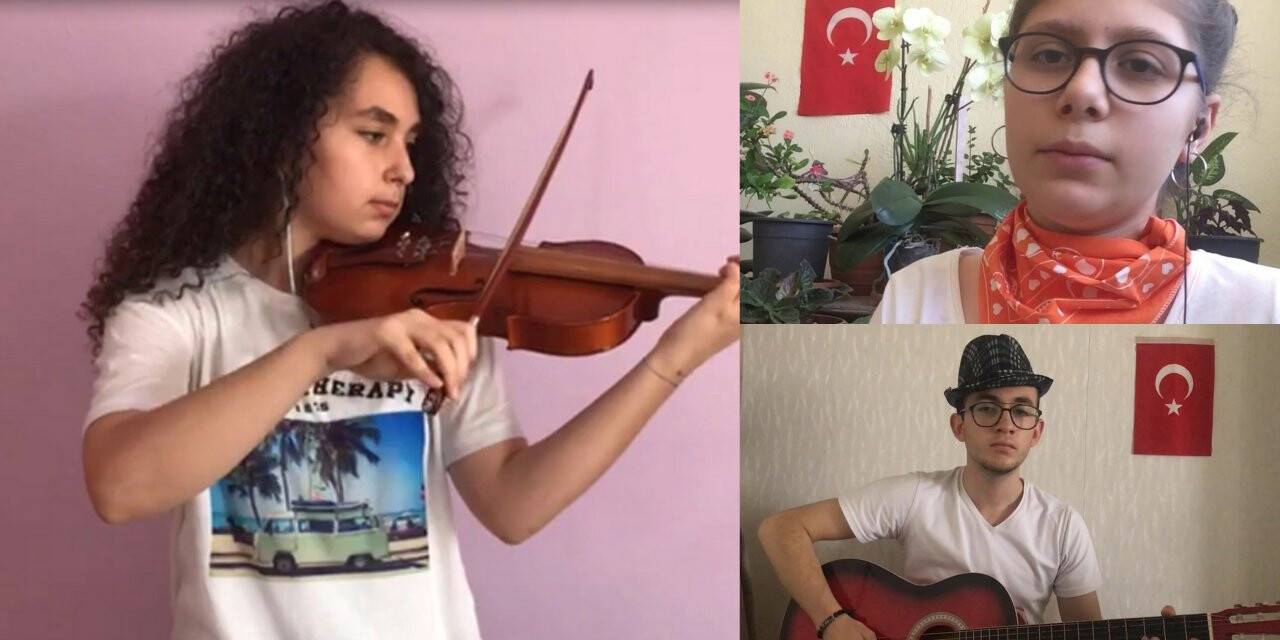 Fen Lisesi öğrencileri sağlık çalışanlarına destek için şarkı seslendirdi