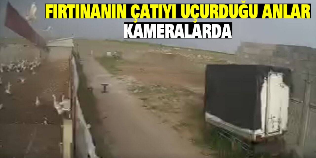 Konya'da Fırtınanın çatıyı uçurduğu anlar kameralarda