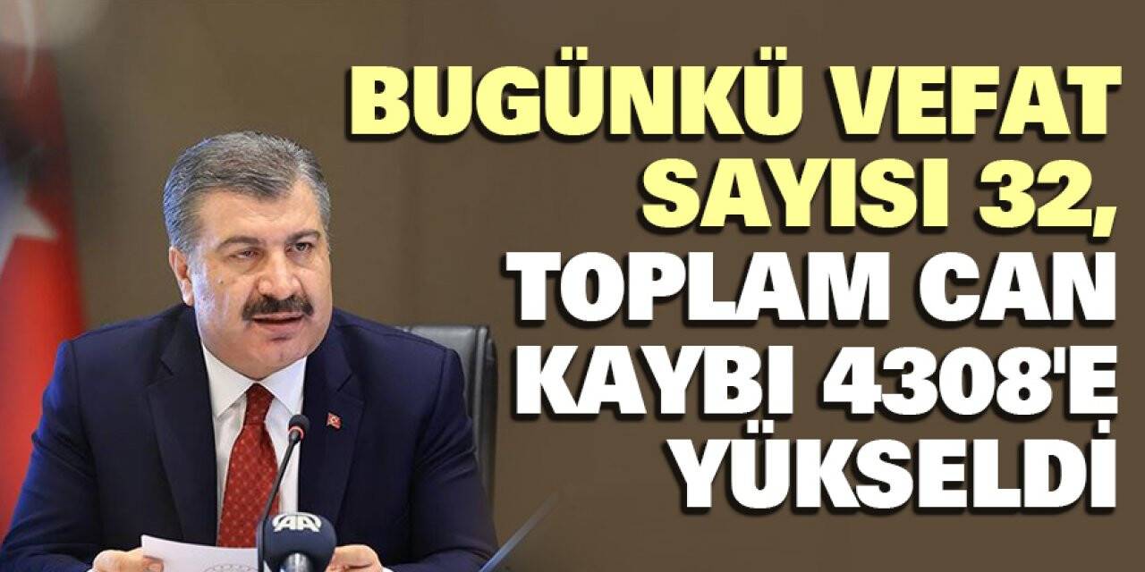 Bugünkü Vefat Sayısı 32, Toplam Can Kaybı 4308'e yükseldi